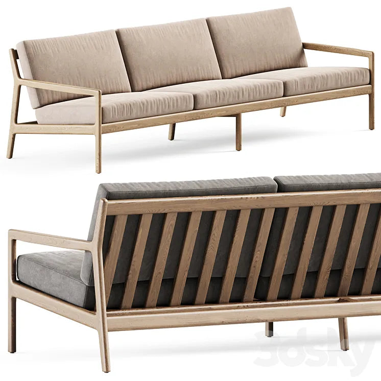 Teak Jack outdoor sofa 3 seater by Ethnicraft / Three-seater sofa 3DSMAX Model