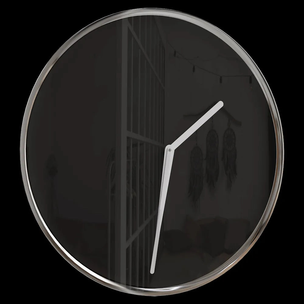 TEO - Clock THIN Chrome / Black 3ds Max