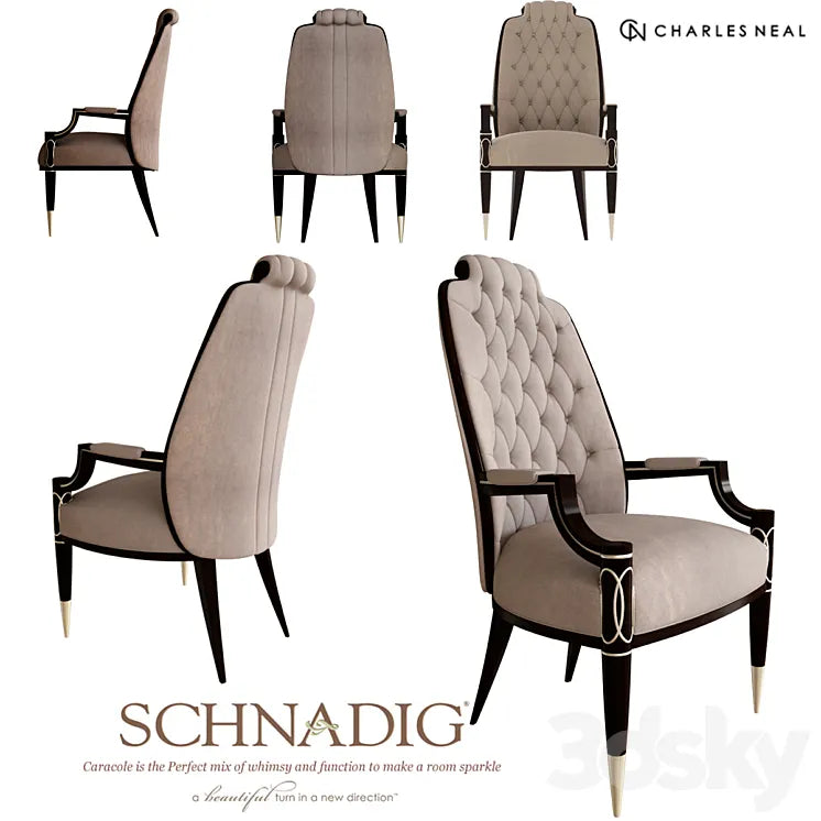 The Everly Dining Arm Chair 3DSMAX Model