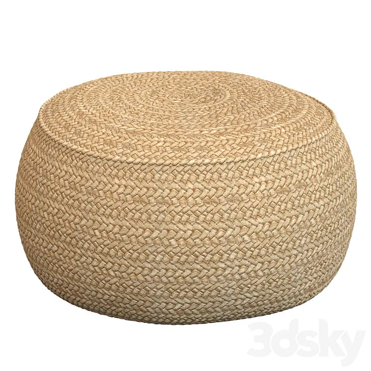 The Raffia Flores Pouffe round Natural 3DSMAX Model