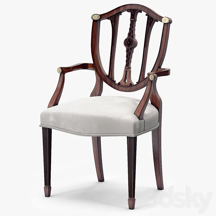 Theodore Alexander Palmerstones Brass Rosette Dinner ArmChair 3DSMAX Model