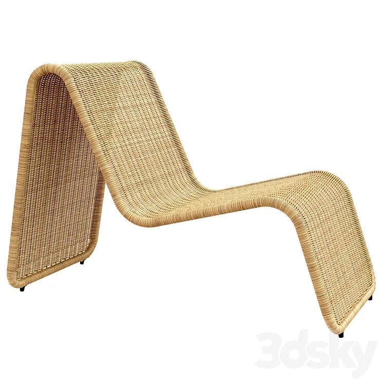 Tito Agnoli P3 lounge chair in cane Bonacina Italy 3DSMAX Model