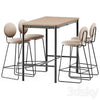 Tommaryd wooden table by Ikea and Gemma Bar Chair by Baxter 3DSMAX Model