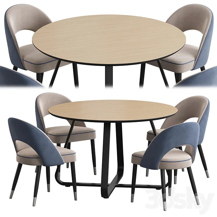 Toronto table Holly chair Dining set 3DSMAX Model
