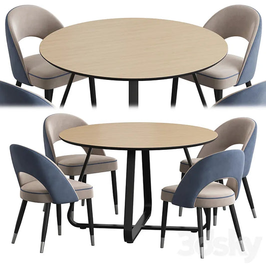 Toronto table Holly chair Dining set 3DSMAX Model
