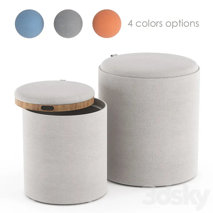 Tray Nesting Ottoman Set 3DSMAX Model