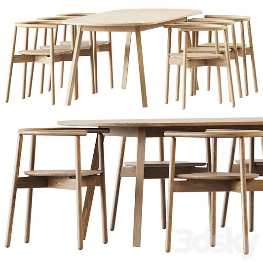 Triangle Leg Table by Hay and Mars Armchair by Branca Lisboa 3DSMAX Model