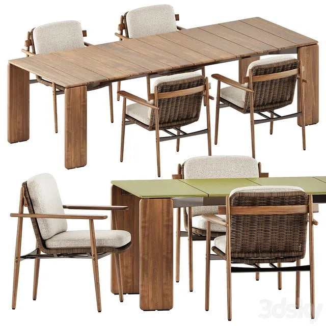 Trio Outdoor Dining chair and Drake Outdoor table by Minotti 3dsMax Model
