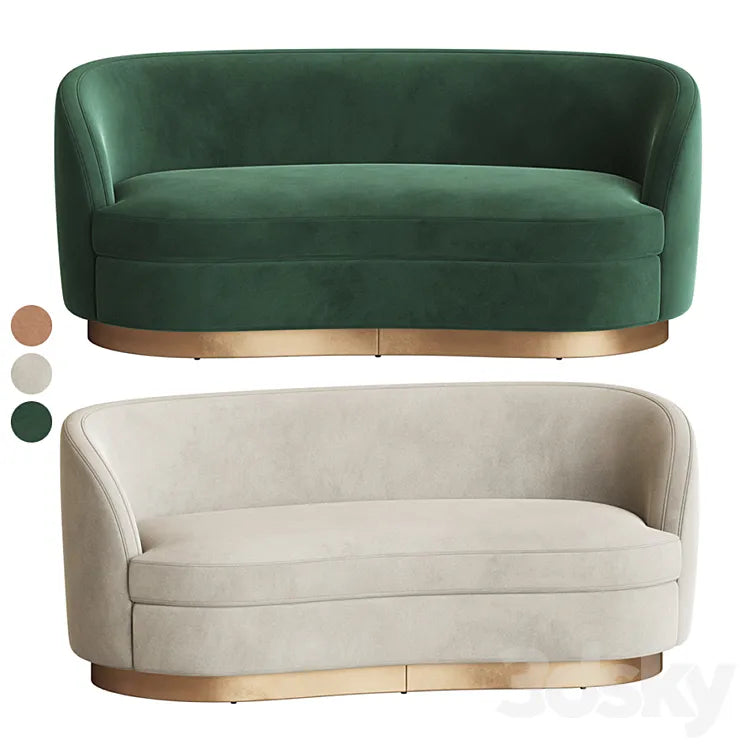 Tropez Velvet Petite Sofa 3DSMAX Model