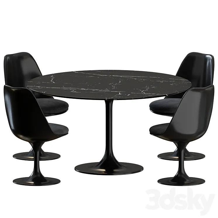 Tulip Dinning Set 01 by Knoll 3DSMAX Model