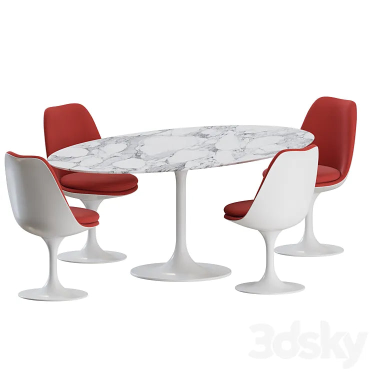 Tulip Dinning Set 02 by Knoll 3DSMAX Model
