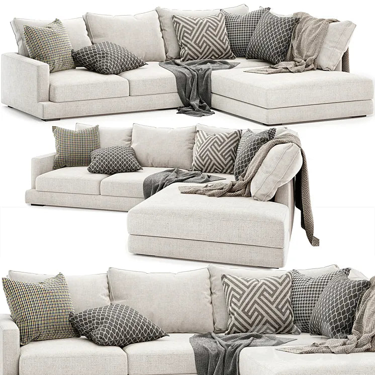 Tully sofa with chaise 3DSMAX Model