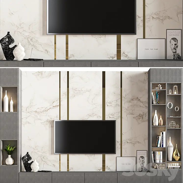 tv _ wall _ set _ 01 3DSMAX Model