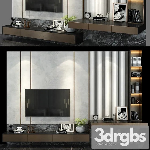 Tv shelf set 119 3D Model Free
