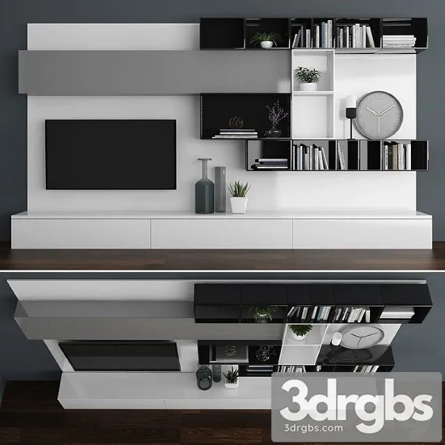 TV Stand Set 059 3D Model Free