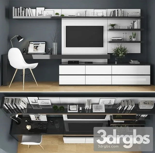 TV Stand Set 1 3D Model Free