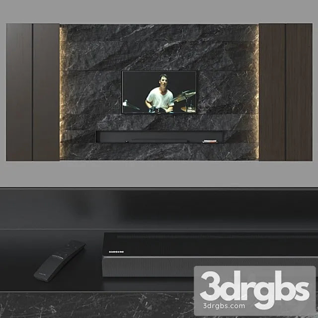 TV Wall 034 3D Model Free