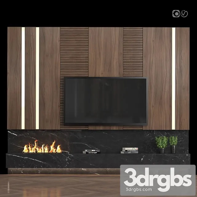 TV Wall 14 3D Model Free