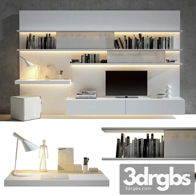Tv wall 15 3D Model Free