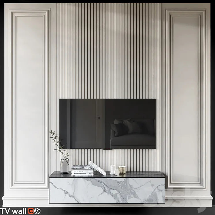 TV wall 3DSMAX Model