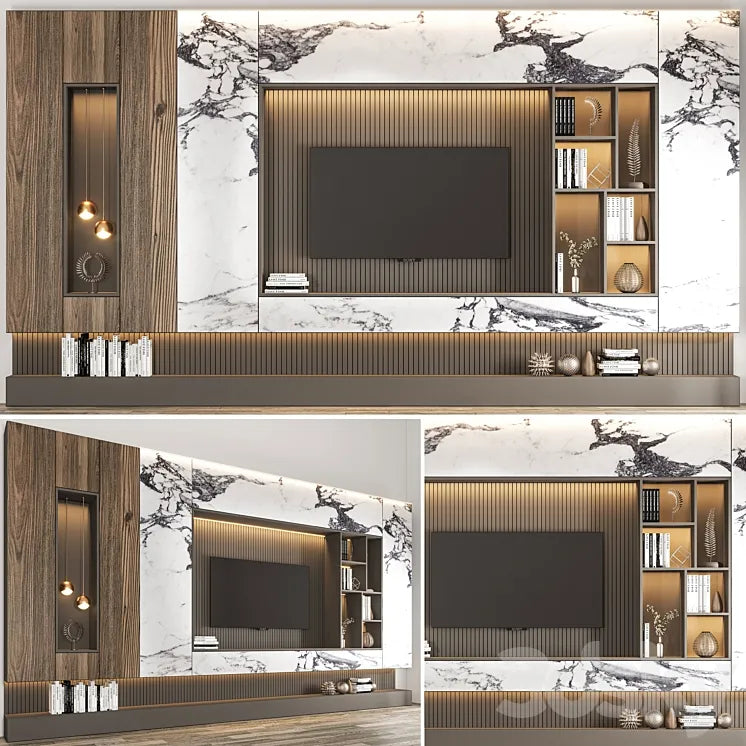 Tv Wall Set 01 3DSMAX Model