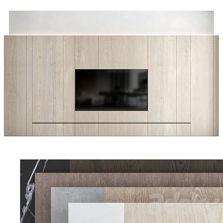 TV wall set 05 3DSMAX Model