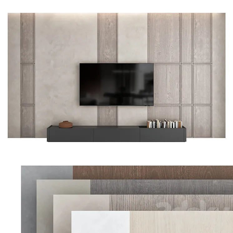 TV wall set 09 3DSMAX Model