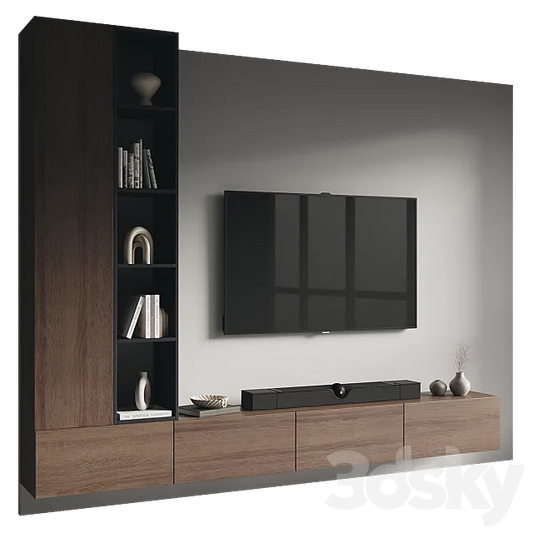 TV wall set 121 3ds Max