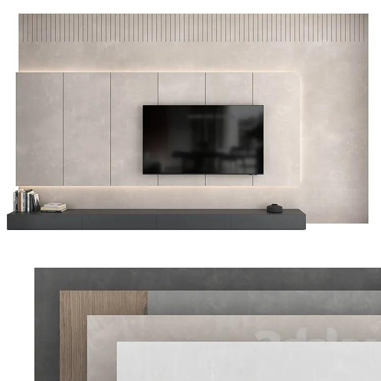 TV wall set 15 3DSMAX Model