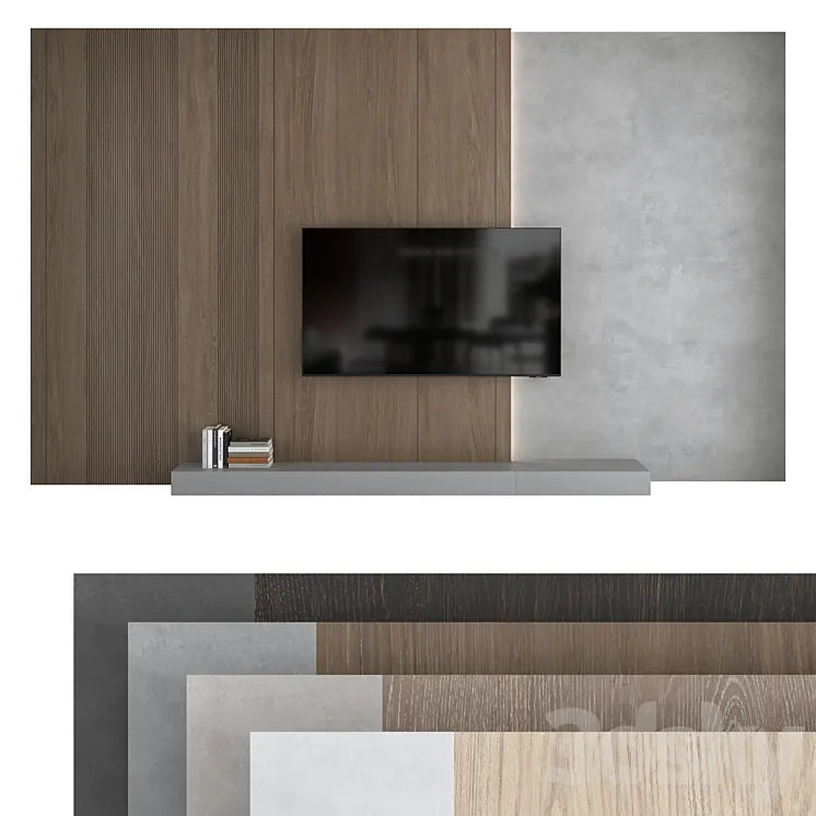 TV wall set 16 3DSMAX Model