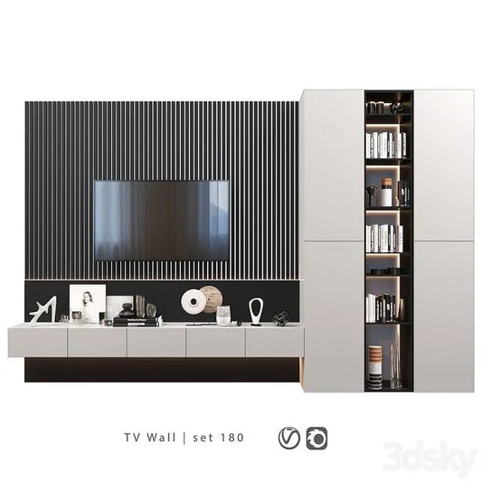 TV Wall set 180 3dsMax Model