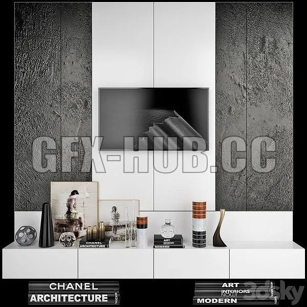 TV Wall Set 29 3dsMax Model