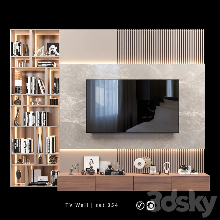 TV Wall | set 354 3DSMAX Model