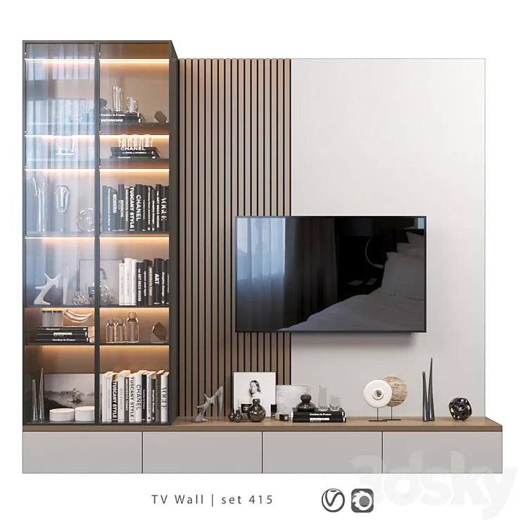 TV Wall | set 415 3DSMAX Model