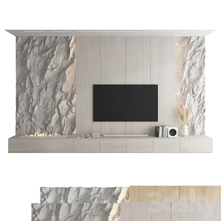 TV wall set 49 3DSMAX Model
