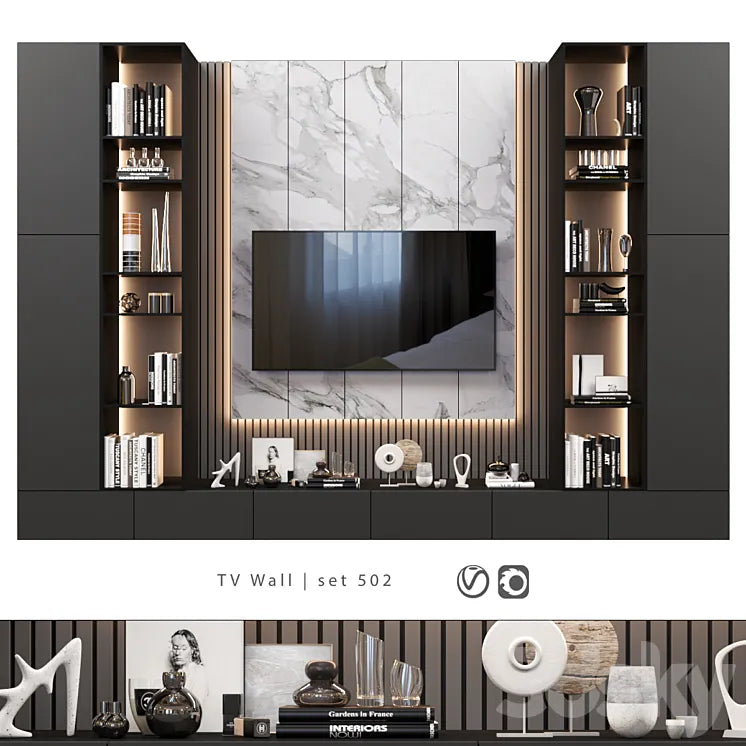 TV Wall | set 502 3DSMAX Model