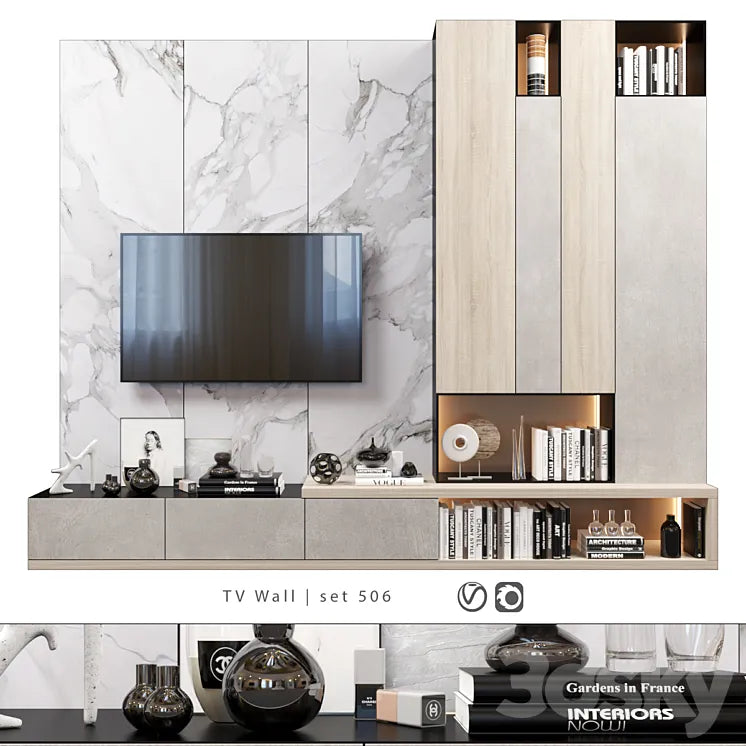 TV Wall | set 506 3DSMAX Model