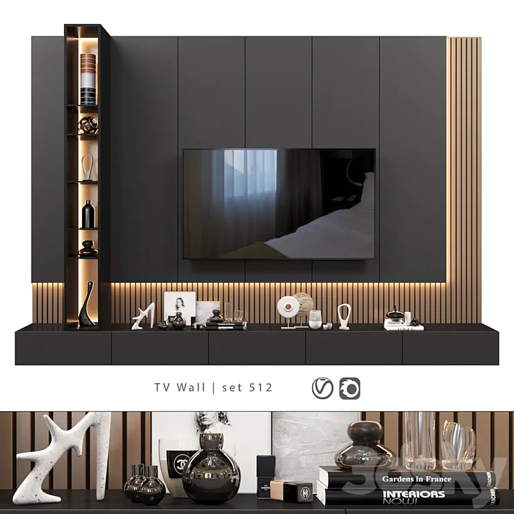 TV Wall | set 512 3DSMAX Model