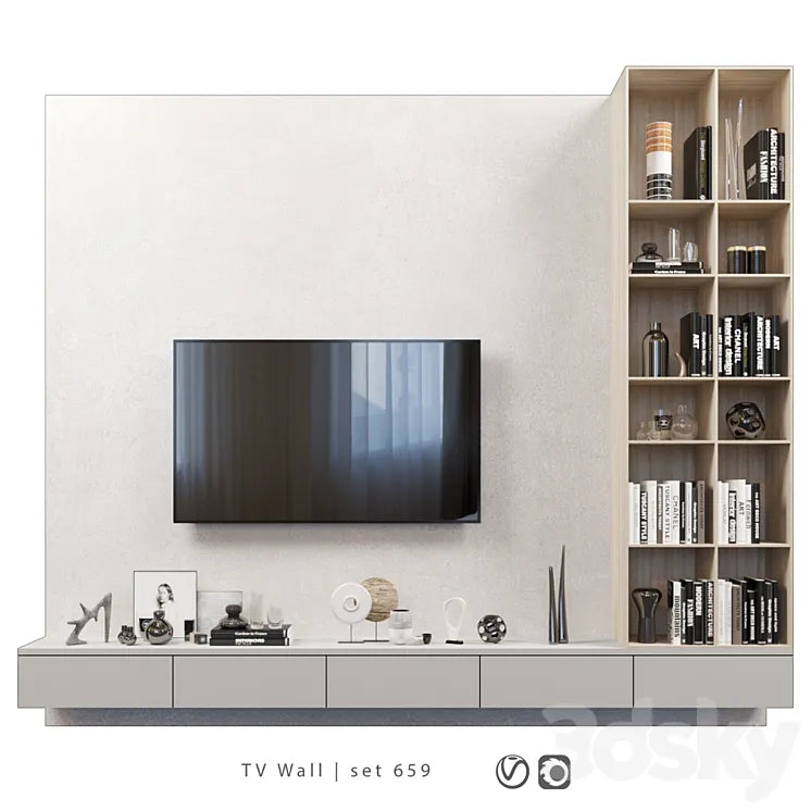 TV Wall | set 659 3DSMAX Model