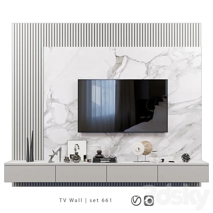 TV Wall | set 661 3DSMAX Model