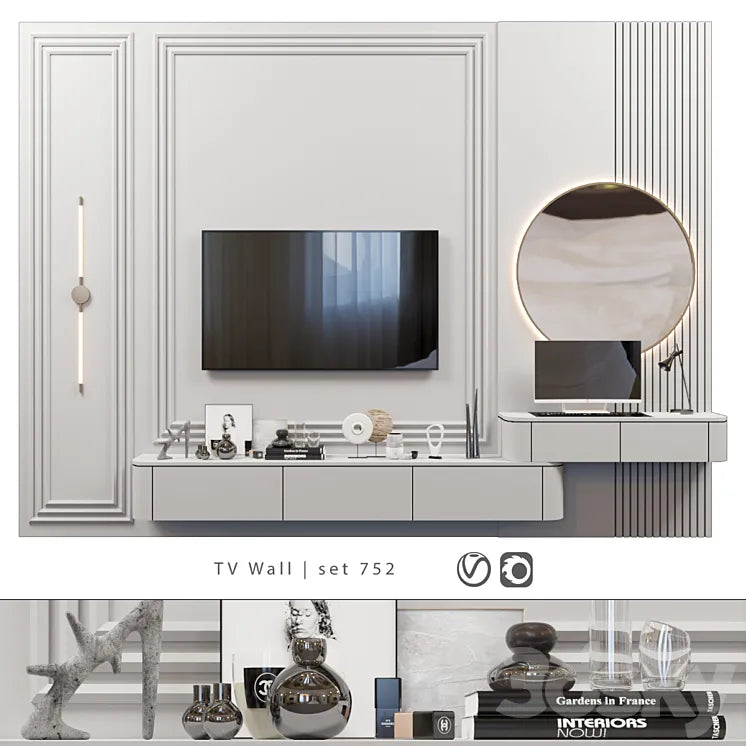 TV Wall | set 752 3DSMAX Model