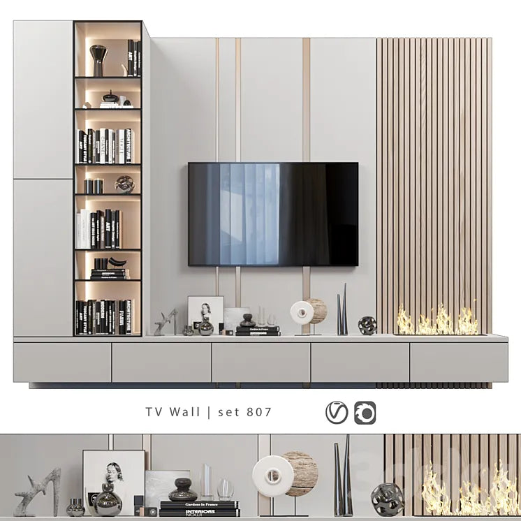 TV Wall | set 807 3DSMAX Model