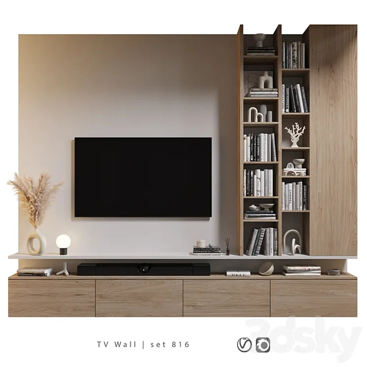 TV Wall | set 816 3DSMAX Model