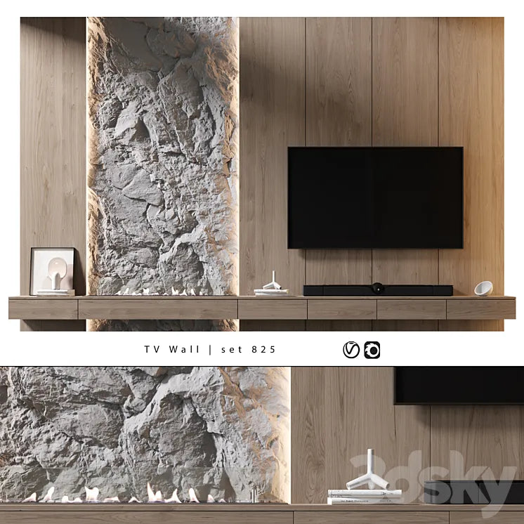 TV Wall | set 825 3DSMAX Model
