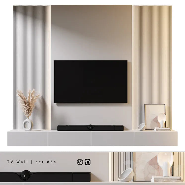 TV Wall | set 834 3DSMAX Model