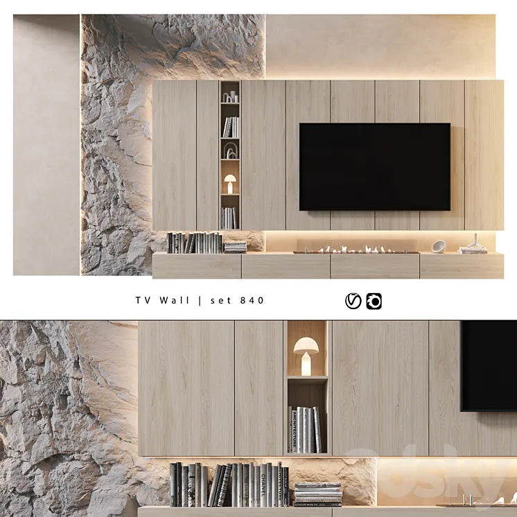 TV Wall | set 840 3DSMAX Model