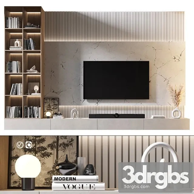 TV Wall Set 885 3D Model Free