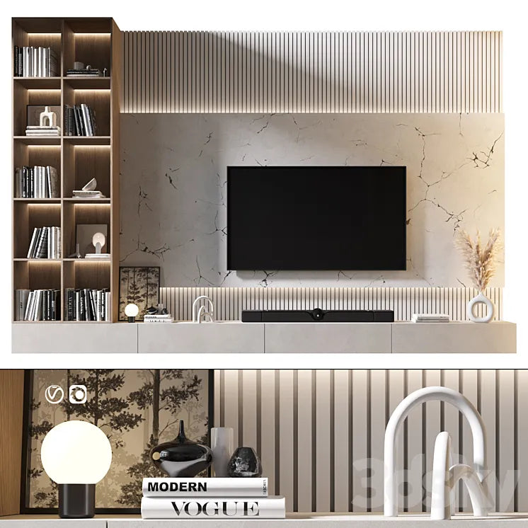 TV Wall | set 885 3DSMAX Model
