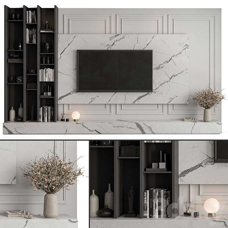 TV Wall Stone and Plaster – Set 58 3DS Max Model