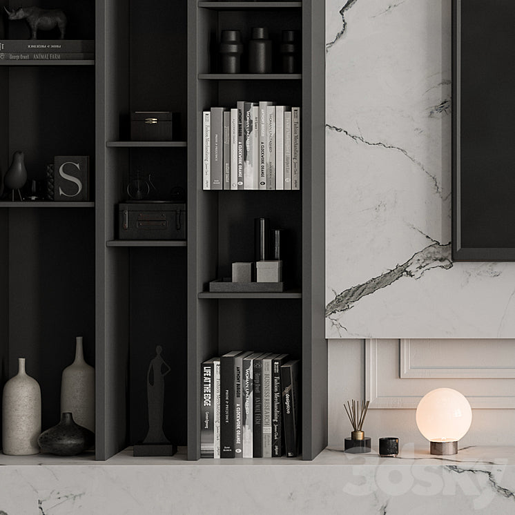 TV Wall Stone and Plaster – Set 58 3DS Max Model